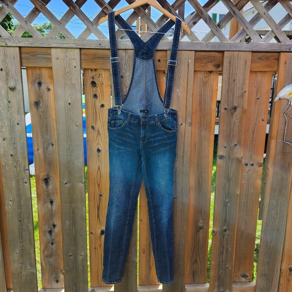 EVERMORE | suspender-style stretch denim jean overalls Women's Size 7